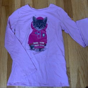 Cat in a hoodie long sleeve tee. Girls size large